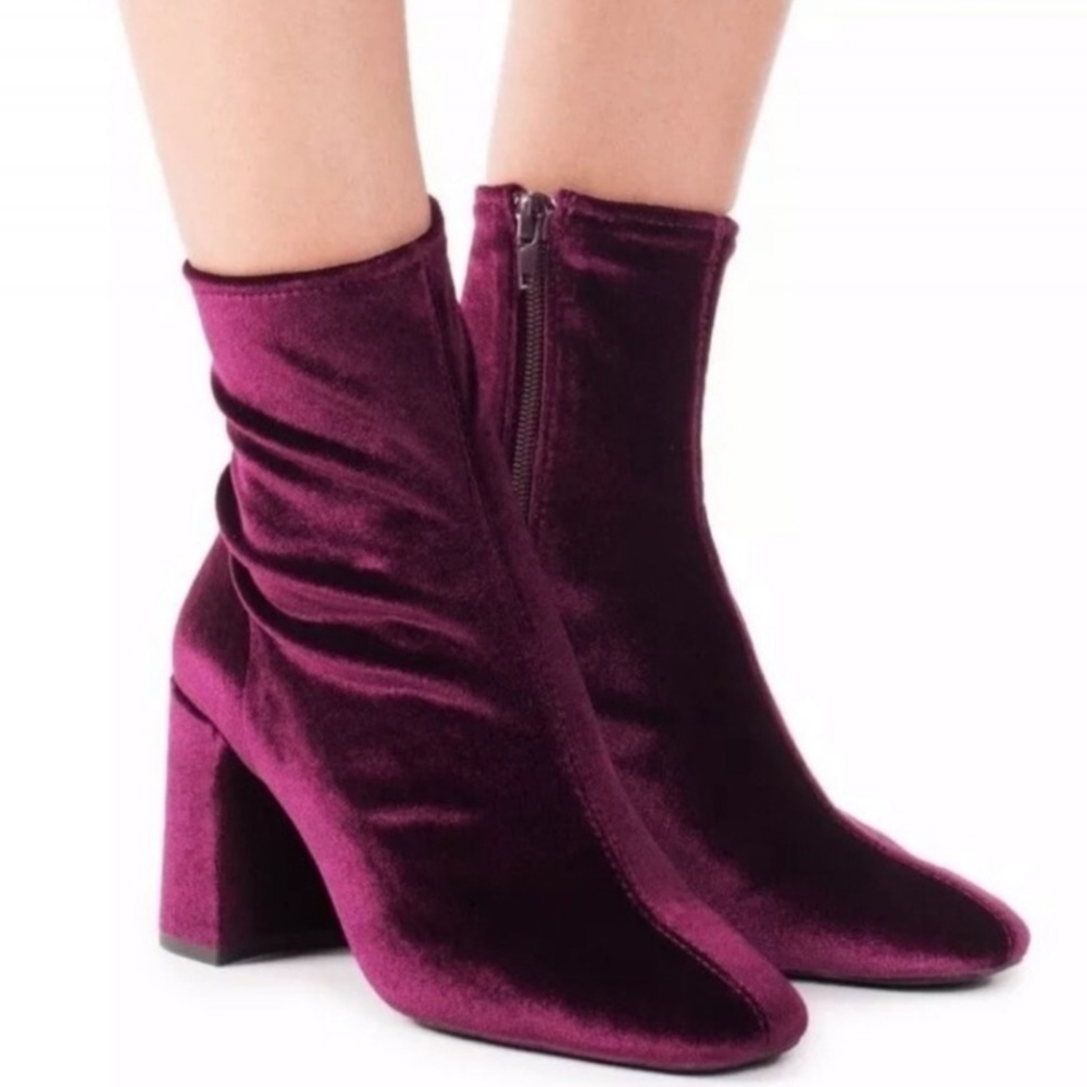 Jeffrey Campbell Cienga Velvet Ankle Booties Size 9.5